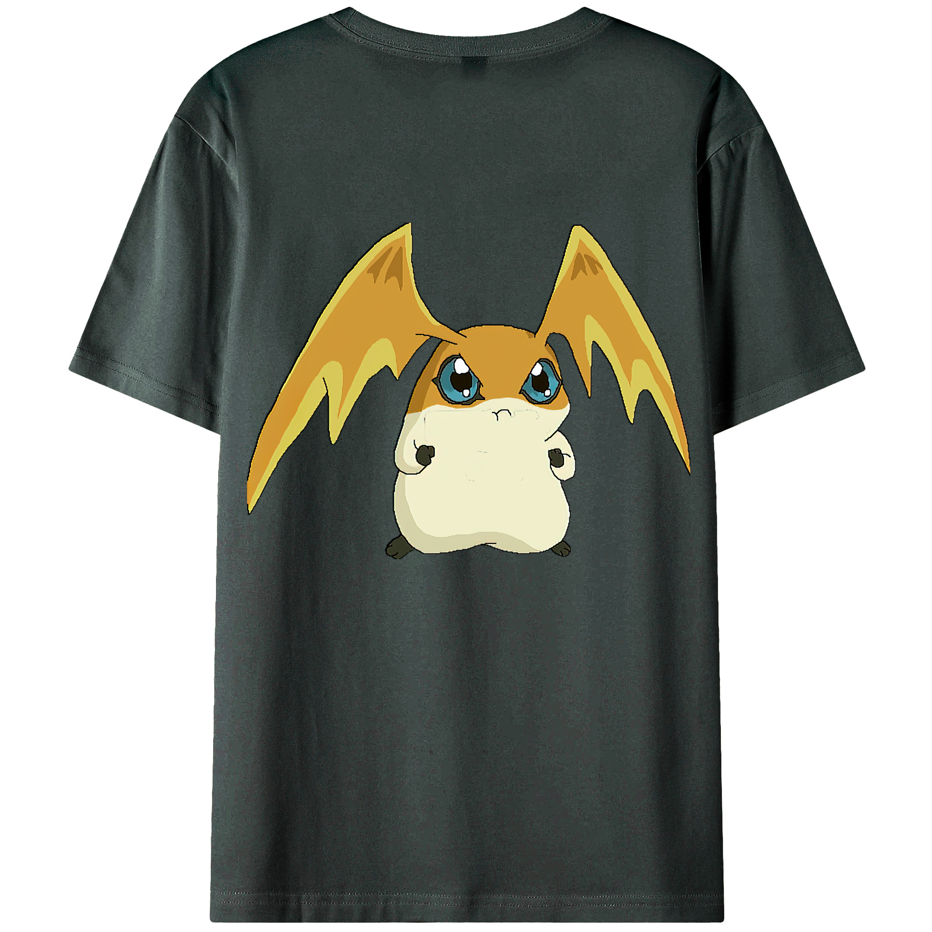 （画像用） Digimon デジタルモンスター/デジモン 綿100％ メンズ半袖Tシャツ（バックプリント） 通気性
